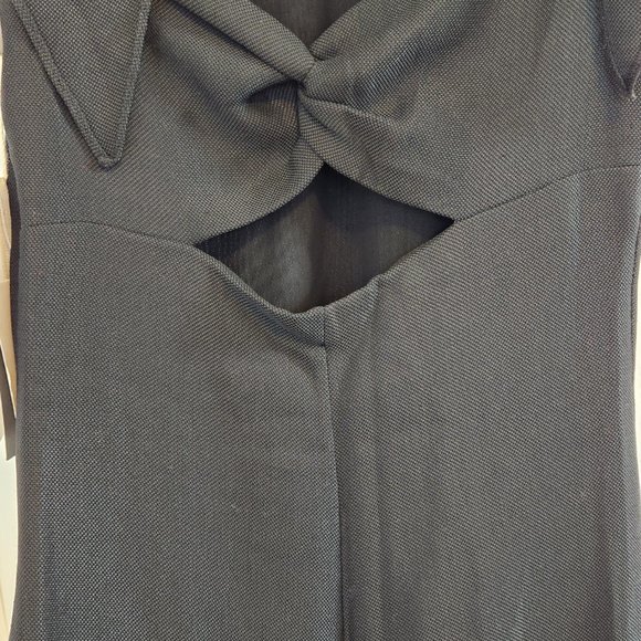 NWT Tom Ford Double Layer Mesh Cowl Neck Cut Out Back Fitted Black Dress 38 - Picture 4 of 10